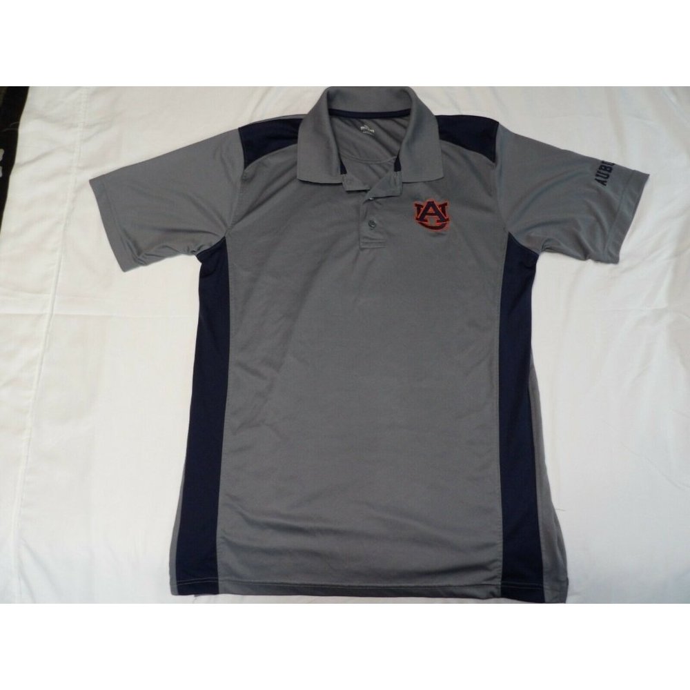 Auburn Tigers Men’s Size L Grey Blue Polo Shirt Collared AU Logo Knights